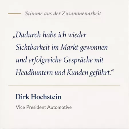 Dirk Hochstein, Stimme aus der Zusammenarbeit